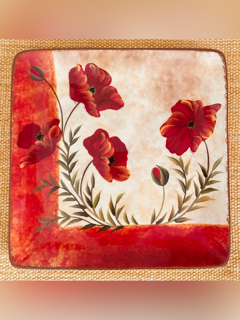 Certified International Poppies By Tre Sorelle Square Plate